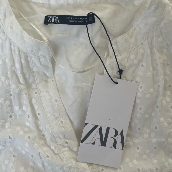 ZARA MIDI RUFFLED COMBINED PERFORATED EMBROIDERY DRESS - Picture 12 of 13